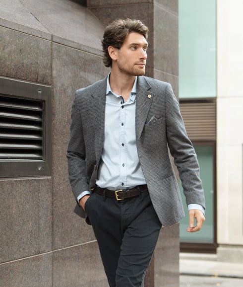 Modern Wool Blend Jacket - Grey