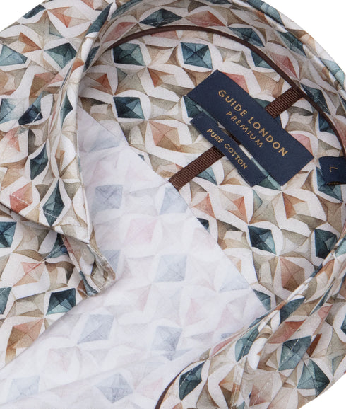 Long Sleeve Watercolour Geometric Shirt - Multi