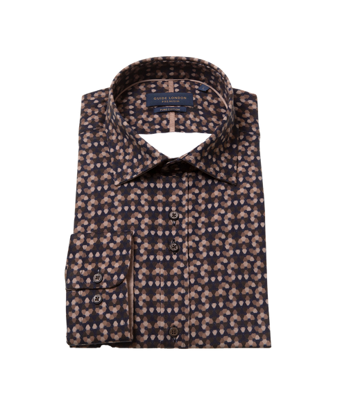 Geometric Long Sleeve Cotton Shirt - Multi