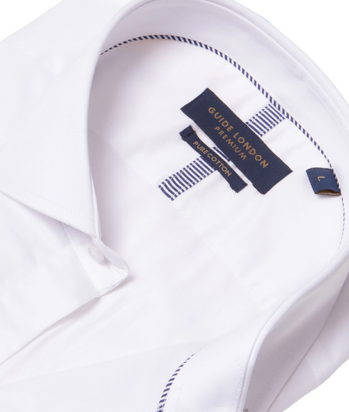 Modern Shirt with Contrast Cuff Buttons - White