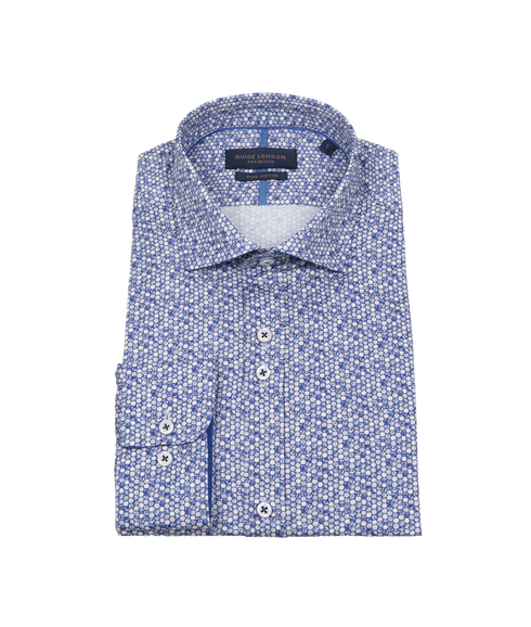 Micro Circle Print Shirt - Blue