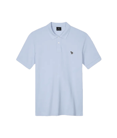 Cotton-Pique Zebra Logo Polo Shirt - Blue