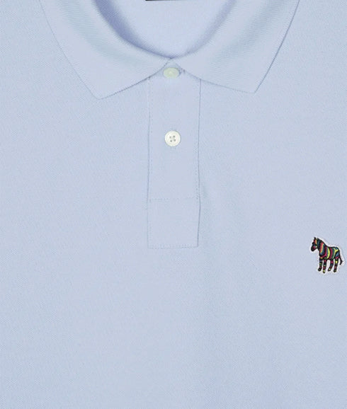 Cotton-Pique Zebra Logo Polo Shirt - Blue