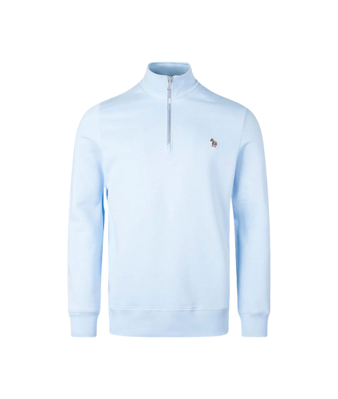 Zebra Logo Zip-Neck Sweatshirt - Blue
