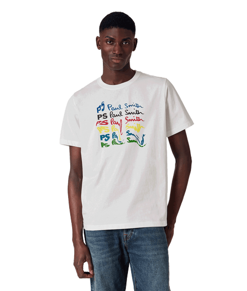 Painted Bunny' Print T-Shirt - White