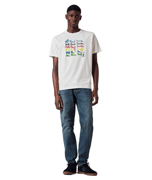 Painted Bunny' Print T-Shirt - White
