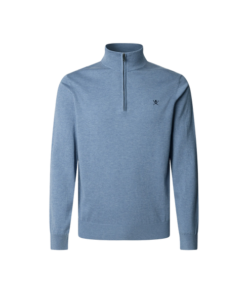 Cotton Silk Hzip - Sea Blue
