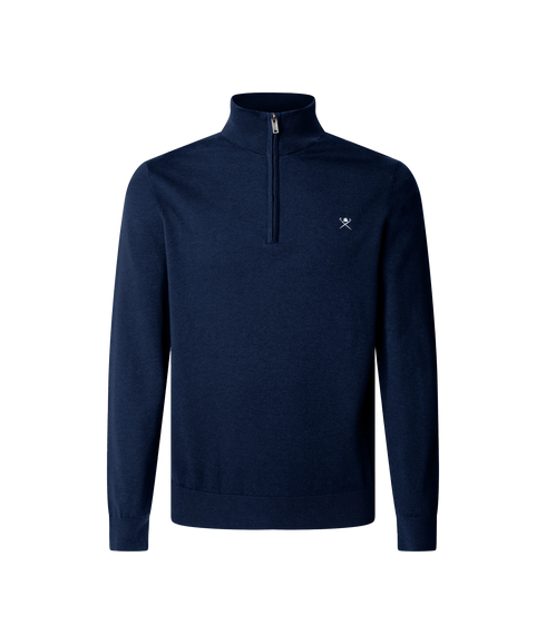 Cotton Silk Hzip - Ink Blue
