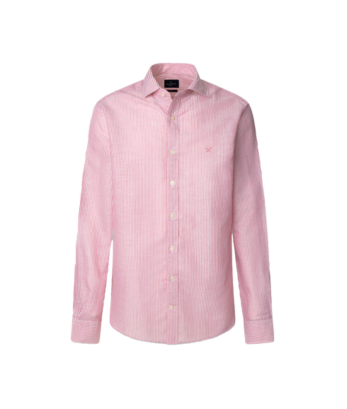 Linen Bengel Stripe - Hibiscus Pink