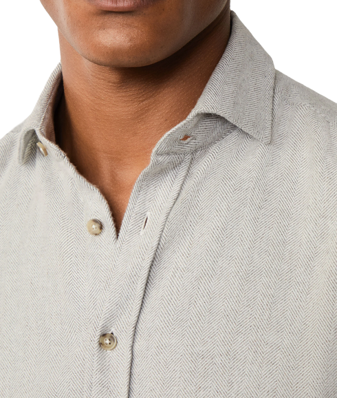 Brushed Herringbone - Metal Grey