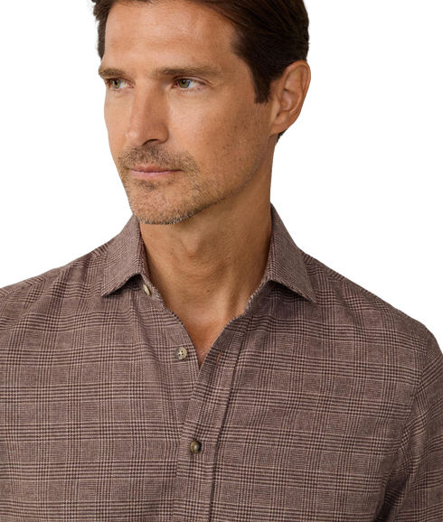 Brushed Glencheck - Camel Brown