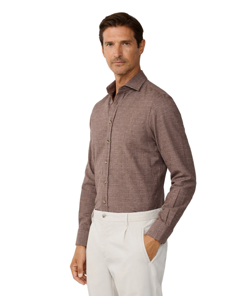 Brushed Glencheck - Camel Brown