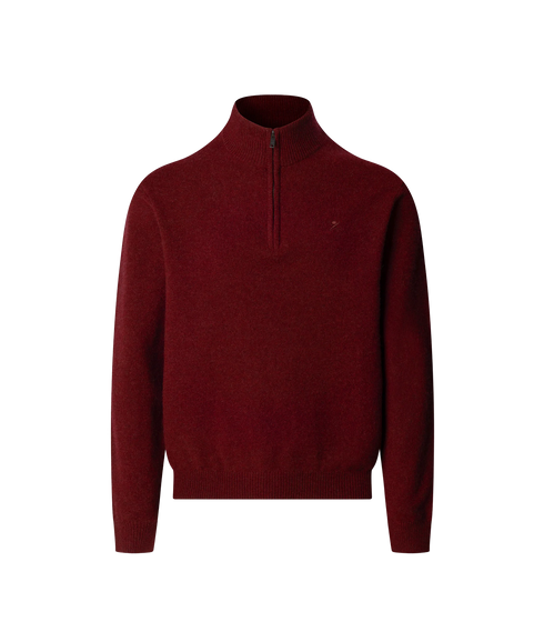 Lambswool Hzip - Burgundy
