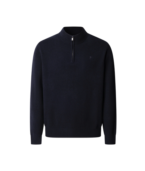 Lambswool Hzip - Midnight Blue