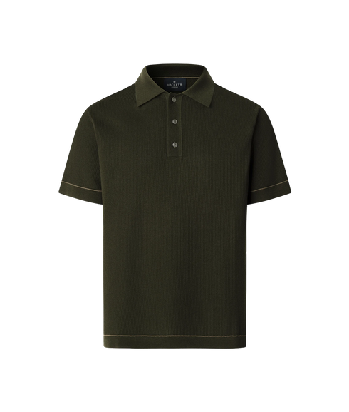 Textured Knit Polo - Hunter Green