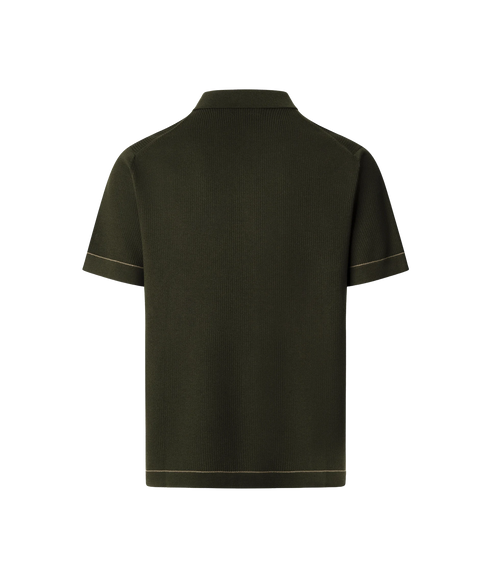 Textured Knit Polo - Hunter Green