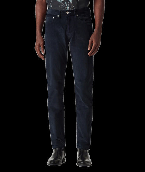 Tapered-Fit Organic Corduroy Trousers - Navy