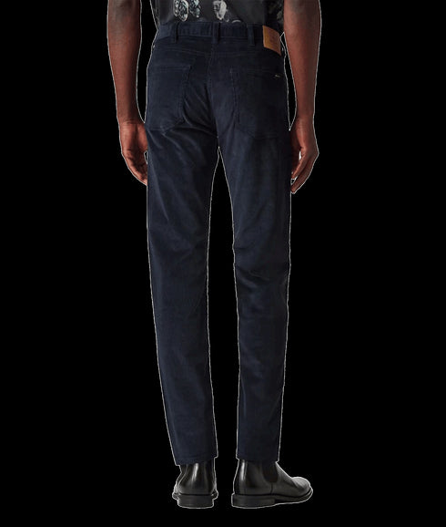 Tapered-Fit Organic Corduroy Trousers - Navy