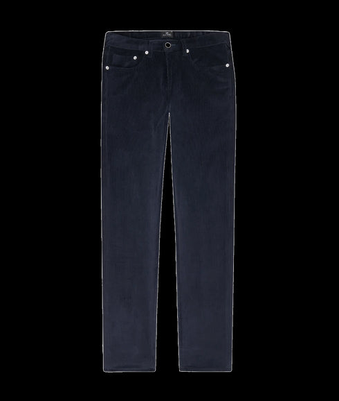 Tapered-Fit Organic Corduroy Trousers - Navy
