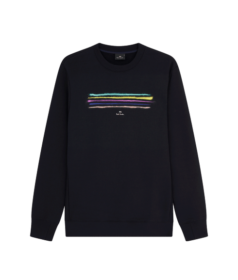 Stripe Logo Crew Sweat - Black