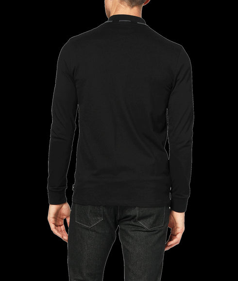 Long Sleeve Zip Shirt - Black