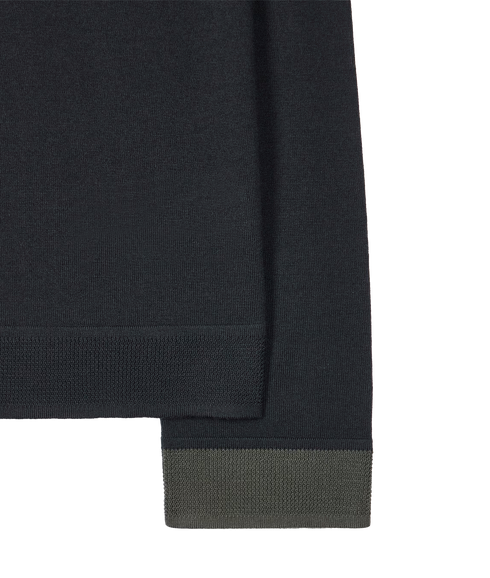 Sweater Ls Polo - Black Melange