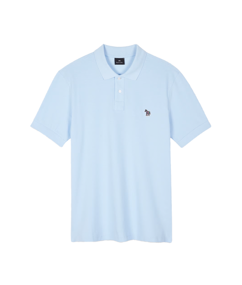 Reg Fit Ss Polo Shirt Zebra - Light Blue