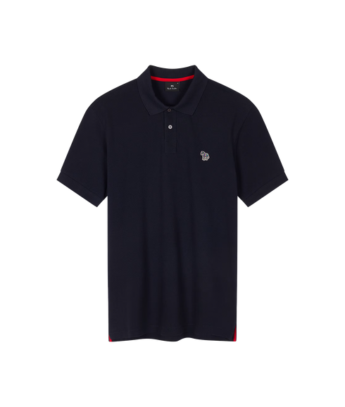 Reg Fit Ss Polo Shirt Zebra - Very Dark Navy