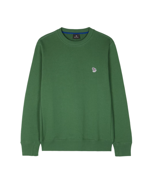 Reg Fit Sweatshirt Zebra - Forest Green