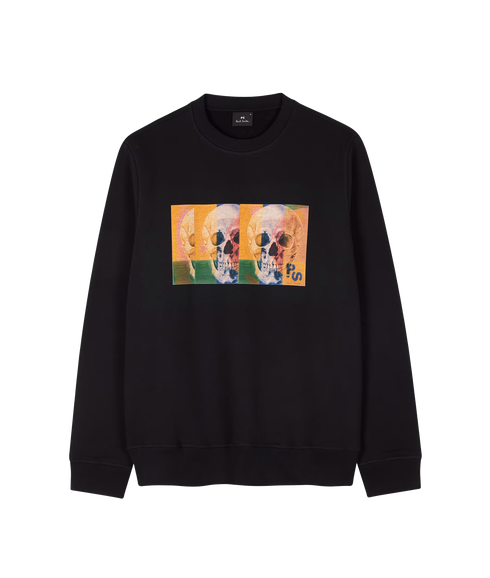 Reg Fit Sweatshirt Skull Square - Black
