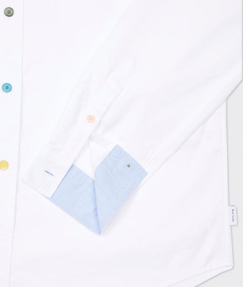 Ls Tailored Fit Shirt Bs Zeb - White