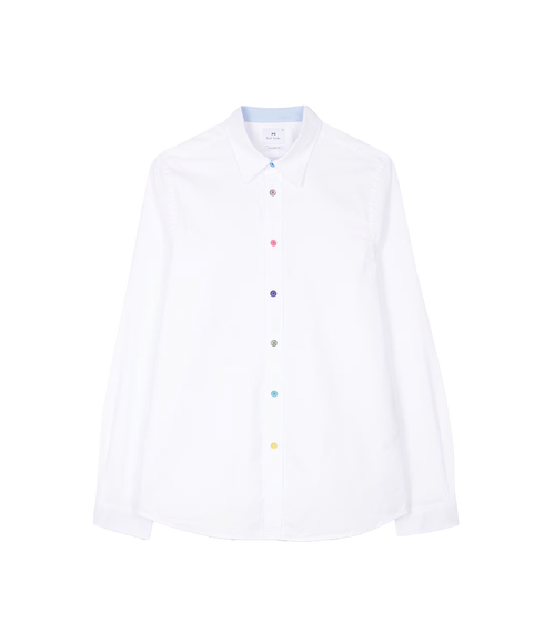 Ls Tailored Fit Shirt Bs Zeb - White