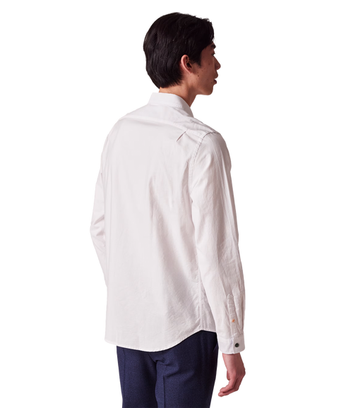Ls Tailored Fit Shirt Bs Zeb - White