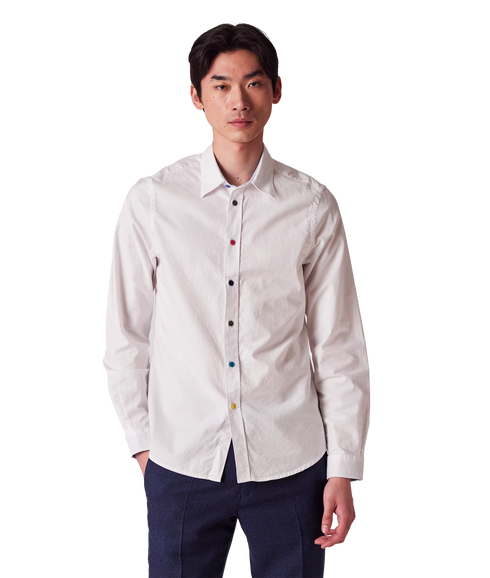 Ls Tailored Fit Shirt Bs Zeb - White