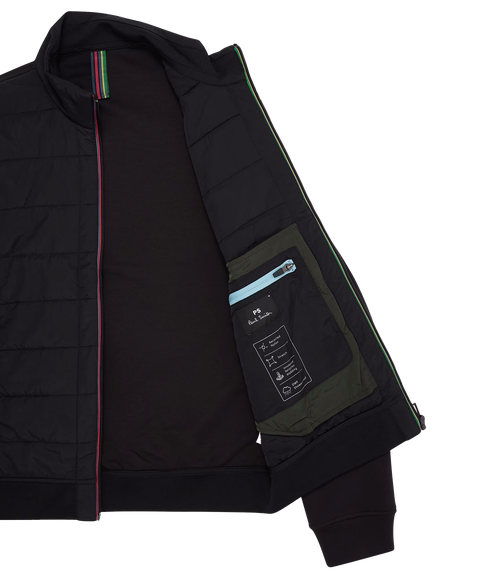 Sports Stripe Fibre Down Jkt - Black