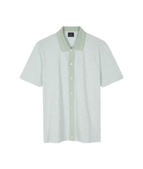 Ss Polo Shirt Button Front - Green