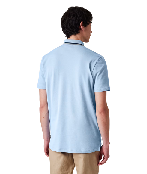 Reg Fit Half Zip Polo - Light Blue