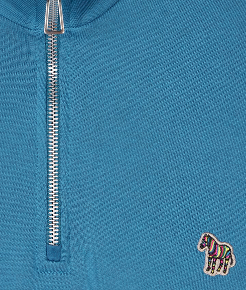 Reg Fit Half Zip Sweat Zebra - Petrol Blue