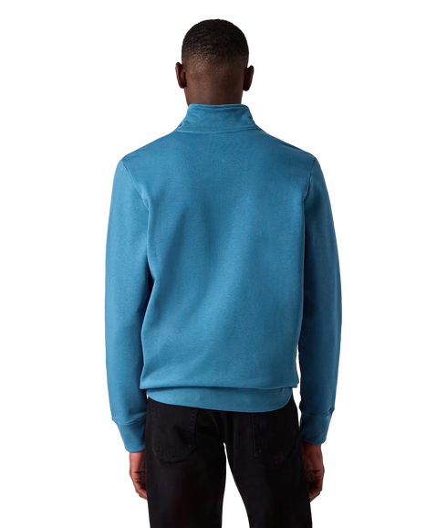 Reg Fit Half Zip Sweat Zebra - Petrol Blue