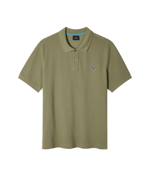 Mens Reg Fit Ss Polo Shirt Zebra - Light Greyish Green