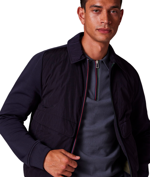 Mens Mixed Media Gilet - Very Dark Navy