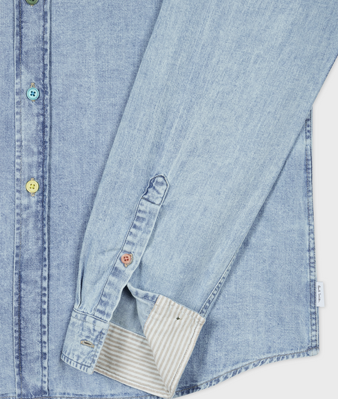 Mens Ls Tailored Fit Shirt Ss Buttons - Light Base