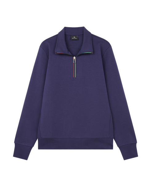 Mens Half Zip Sweat Top - Navy