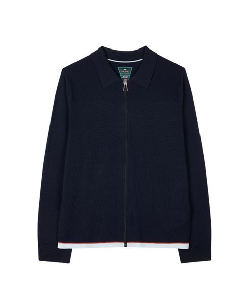 Mens Cardigan Zip Thru - Very Dark Navy