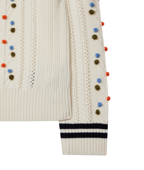 Womens Knitted Sweater Crew Neck - White