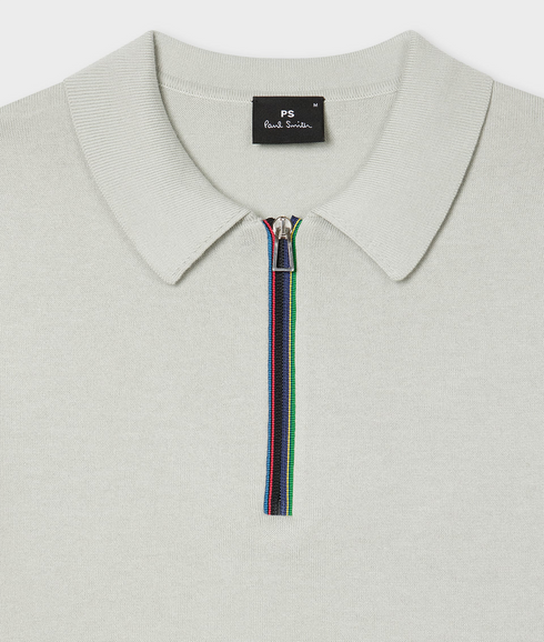 Mens Sweater Ss Polo - Grey