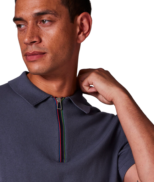Mens Sweater Ss Polo - Anthracite