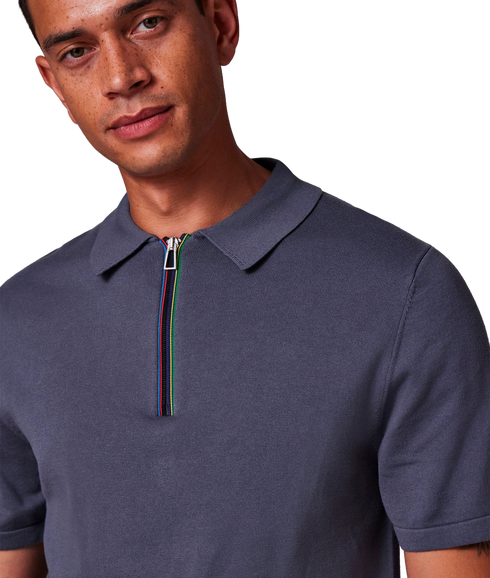 Mens Sweater Ss Polo - Anthracite