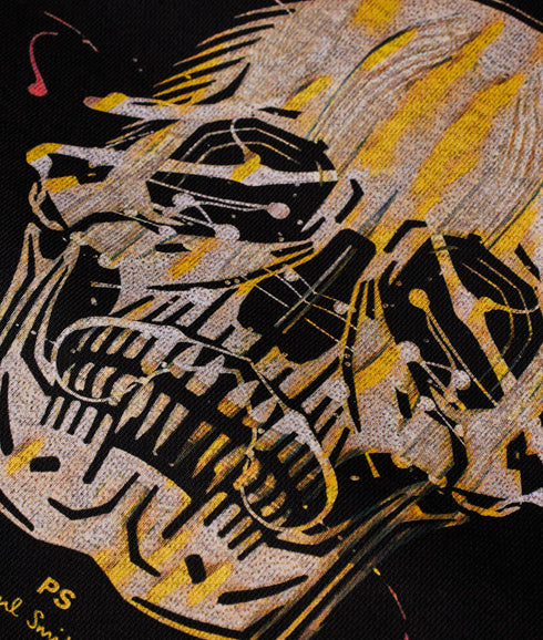 Mens Reg Fit Sweat Skull - Black