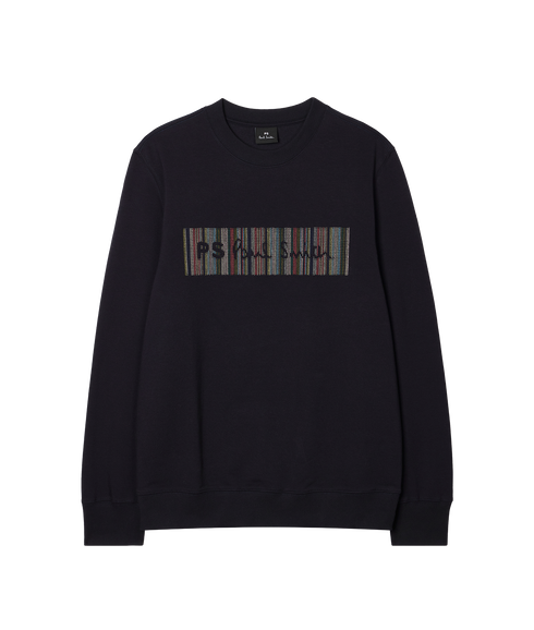 Mens Sweatshirt Stripe - Very Dark Navy